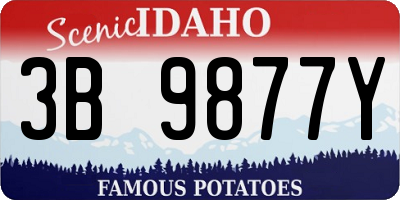 ID license plate 3B9877Y