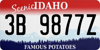 ID license plate 3B9877Z