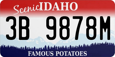 ID license plate 3B9878M