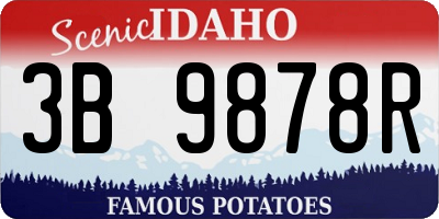 ID license plate 3B9878R