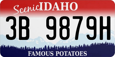 ID license plate 3B9879H