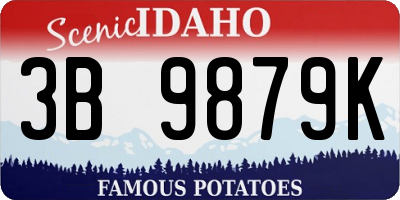 ID license plate 3B9879K