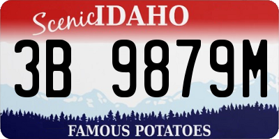 ID license plate 3B9879M