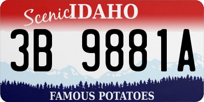 ID license plate 3B9881A