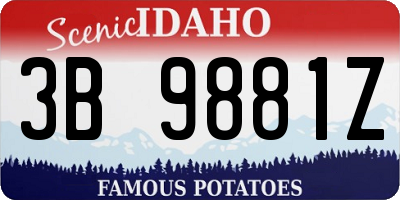 ID license plate 3B9881Z