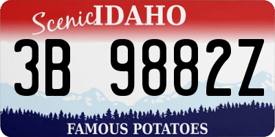ID license plate 3B9882Z