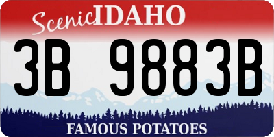 ID license plate 3B9883B
