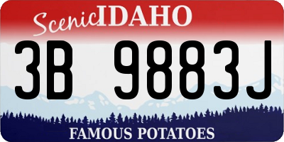 ID license plate 3B9883J