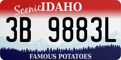 ID license plate 3B9883L