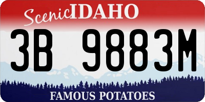 ID license plate 3B9883M