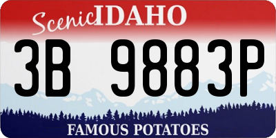 ID license plate 3B9883P