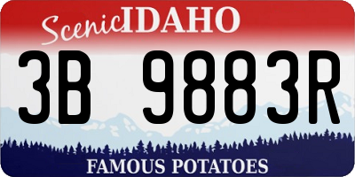 ID license plate 3B9883R