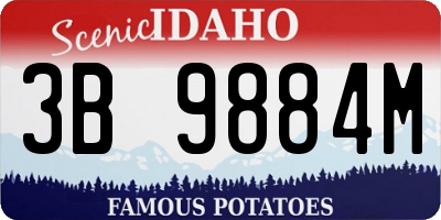 ID license plate 3B9884M