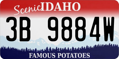 ID license plate 3B9884W
