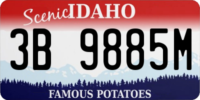 ID license plate 3B9885M