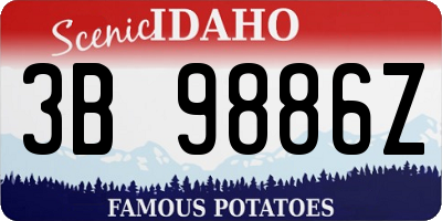 ID license plate 3B9886Z