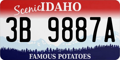 ID license plate 3B9887A