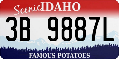 ID license plate 3B9887L