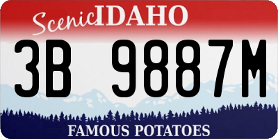 ID license plate 3B9887M