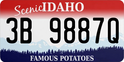 ID license plate 3B9887Q