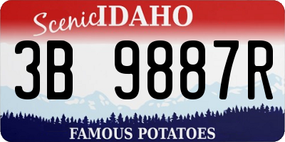 ID license plate 3B9887R