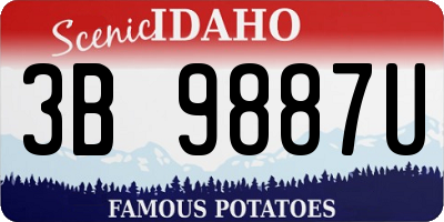 ID license plate 3B9887U
