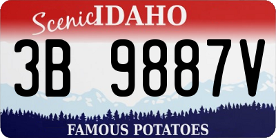 ID license plate 3B9887V