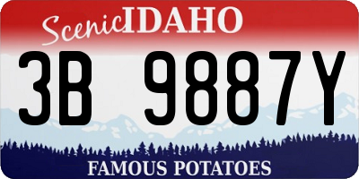 ID license plate 3B9887Y