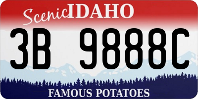 ID license plate 3B9888C