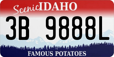ID license plate 3B9888L