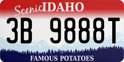 ID license plate 3B9888T