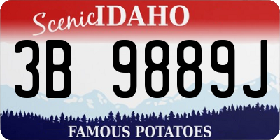 ID license plate 3B9889J