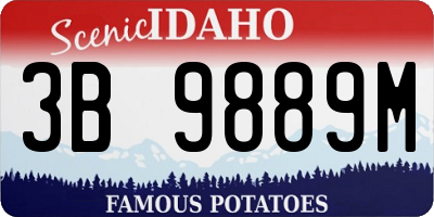 ID license plate 3B9889M