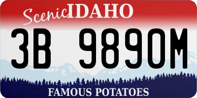 ID license plate 3B9890M