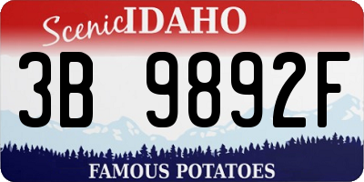 ID license plate 3B9892F