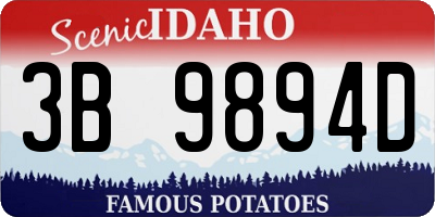 ID license plate 3B9894D