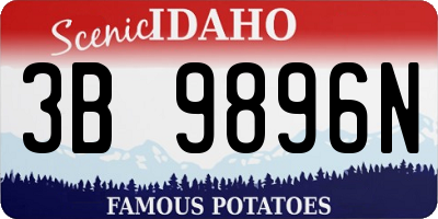 ID license plate 3B9896N