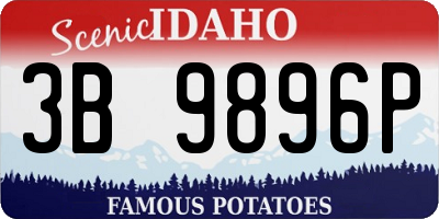 ID license plate 3B9896P