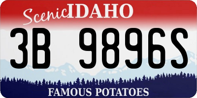 ID license plate 3B9896S