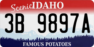 ID license plate 3B9897A