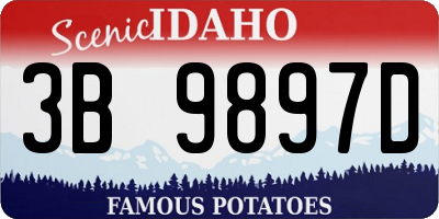 ID license plate 3B9897D