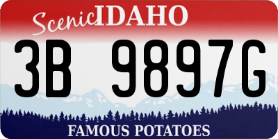ID license plate 3B9897G