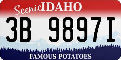 ID license plate 3B9897I