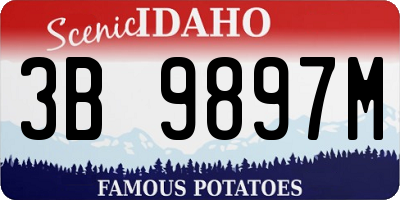 ID license plate 3B9897M