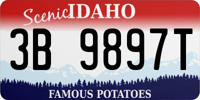 ID license plate 3B9897T