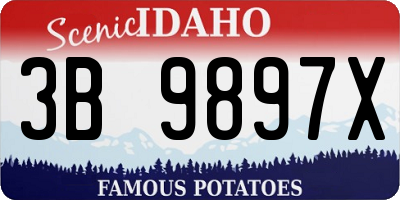 ID license plate 3B9897X