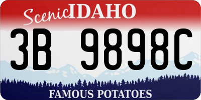 ID license plate 3B9898C