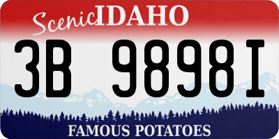 ID license plate 3B9898I