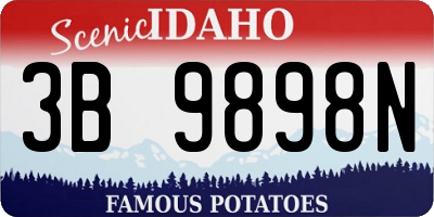 ID license plate 3B9898N