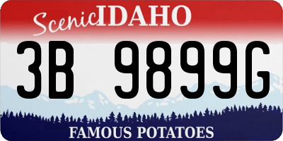 ID license plate 3B9899G